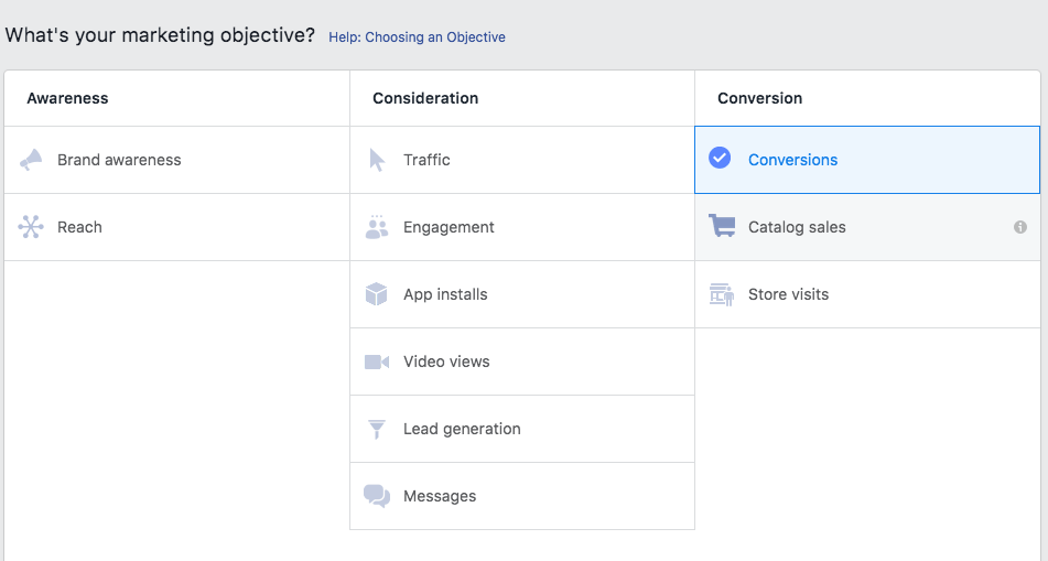 Setting up conversions on Facebook ads