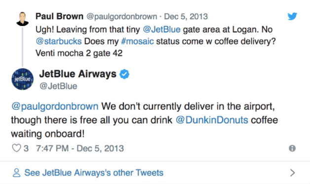 Paul Brown tweet about coffee