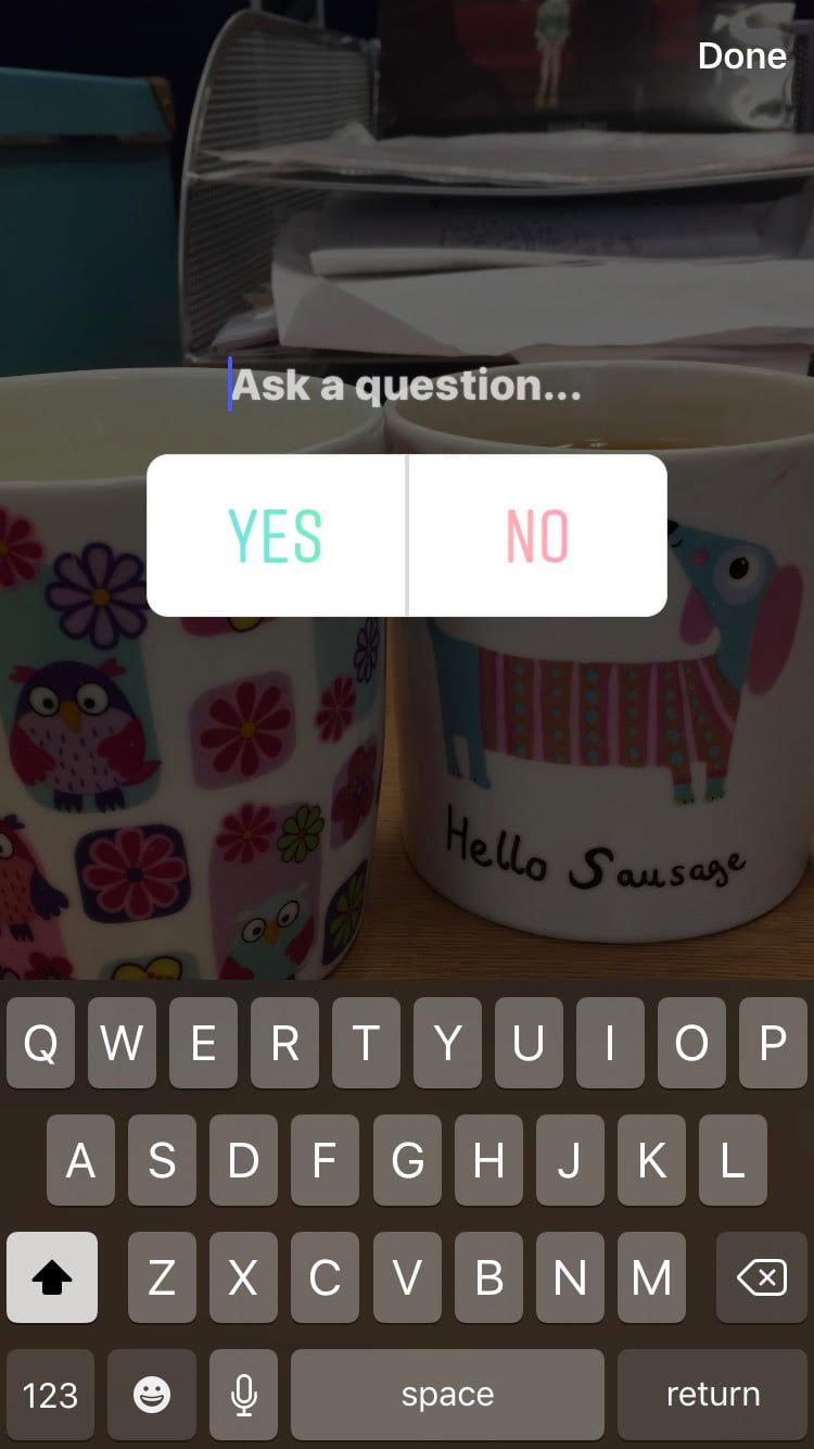 Instagram story poll question