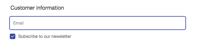 Email signup box
