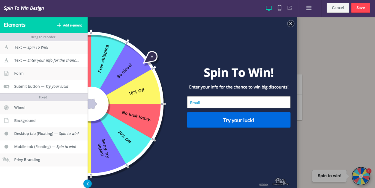 Privy: spin to win