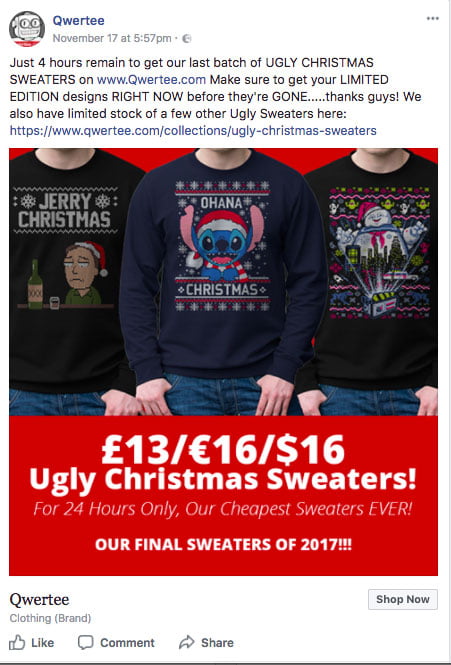 Christmas jumper advert