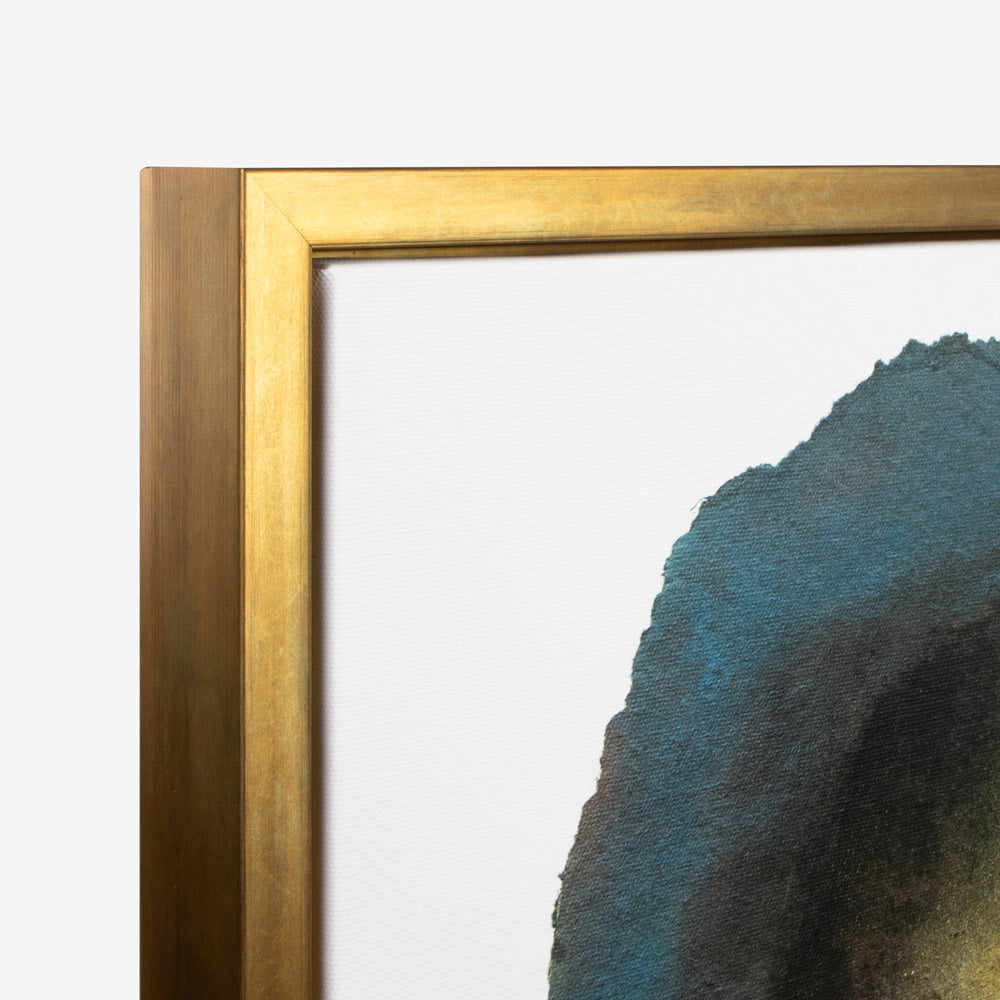 Gold float frame canvas corner