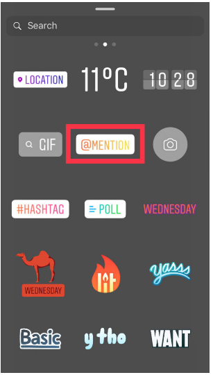 Instagram's @mention sticker