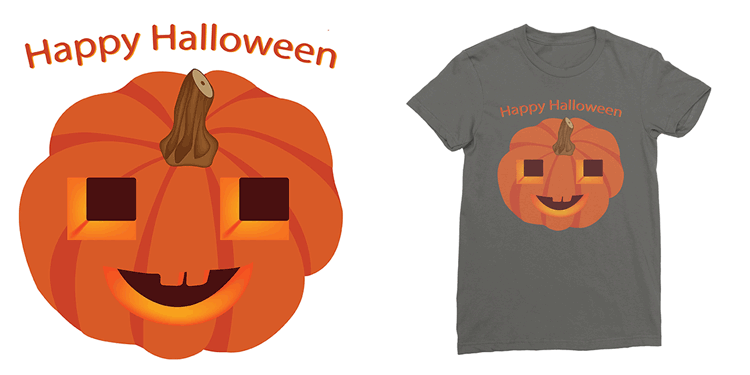 Retro clip-art style t-shirt design for Halloween