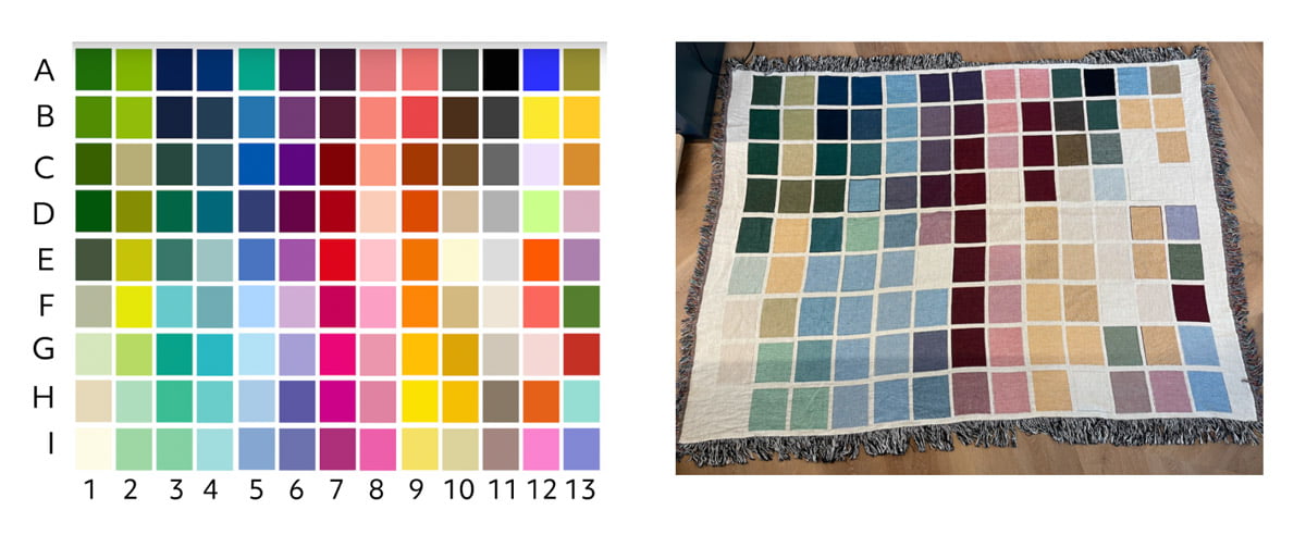 Palette der gedruckten gewebten Decken