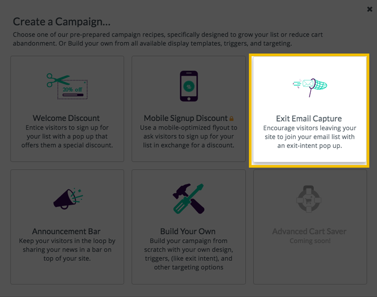 Privy: Exit email campaign