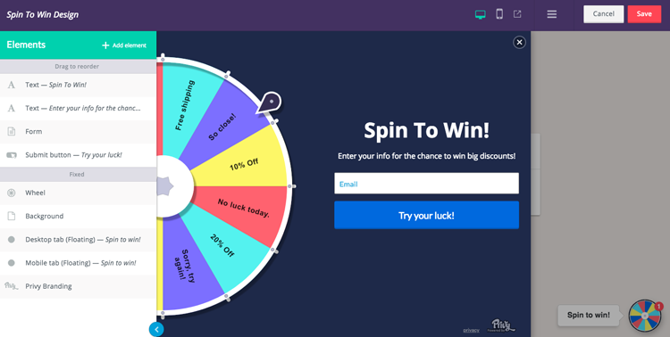 Privy: Spin to win, set up