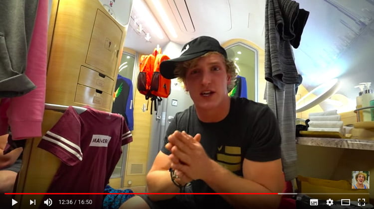 Logan Paul in a toilet