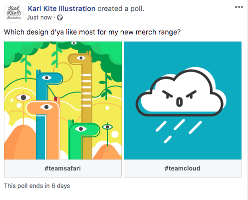 Creating an FB poll, step 1