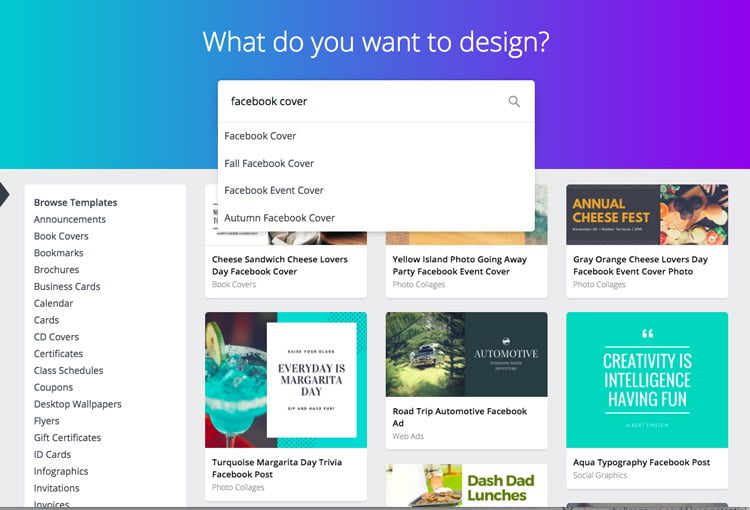 Canva homepage