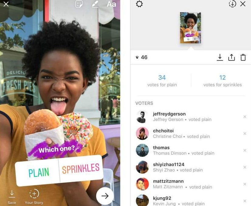 Instagram poll