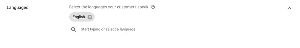 Languages in Google Campaigns
