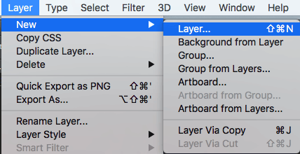 Photoshop new layer