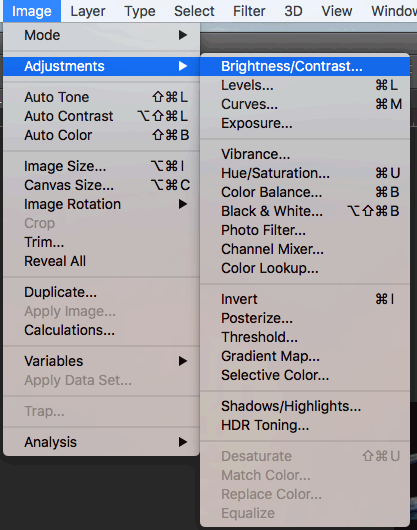 Adjusting brightness in Photoshop