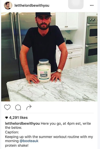 Scott Disick influencer Instagram post
