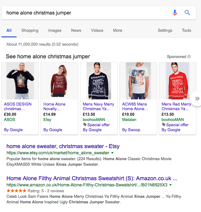 SERPs example