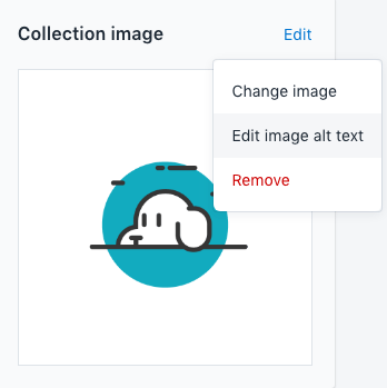 Editing a Shopify collection image