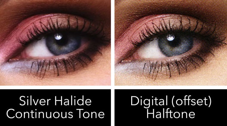 Comparison of silver halide continuous tone and digital halftone