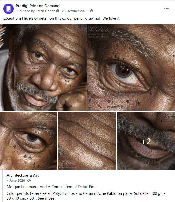 Morgan Freeman drawings on Facebook