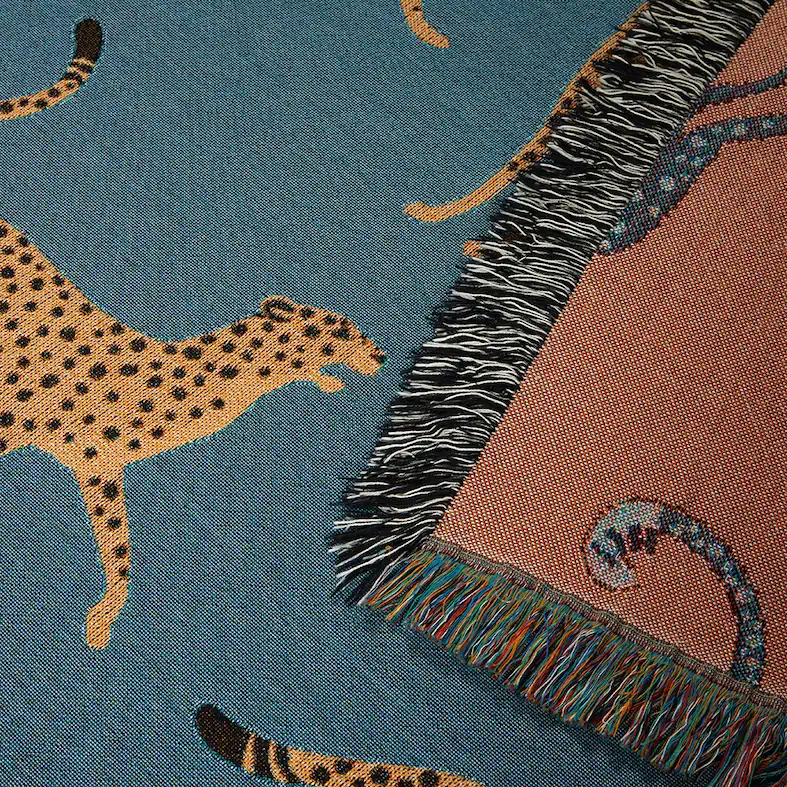 Detail of a woven print on demand blanket