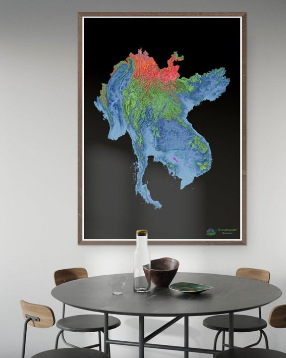 A large framed art by Prodigi and Grasshopper Geography