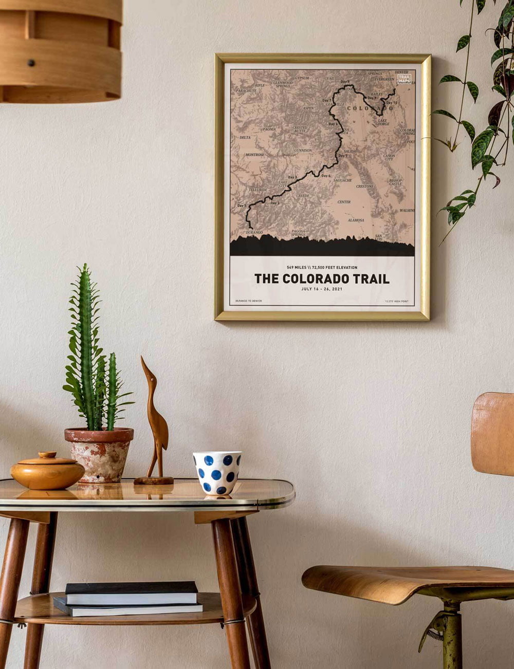 Der Colorado Trail gerahmter Druck von Trail Maps, gedruckt von Prodigi