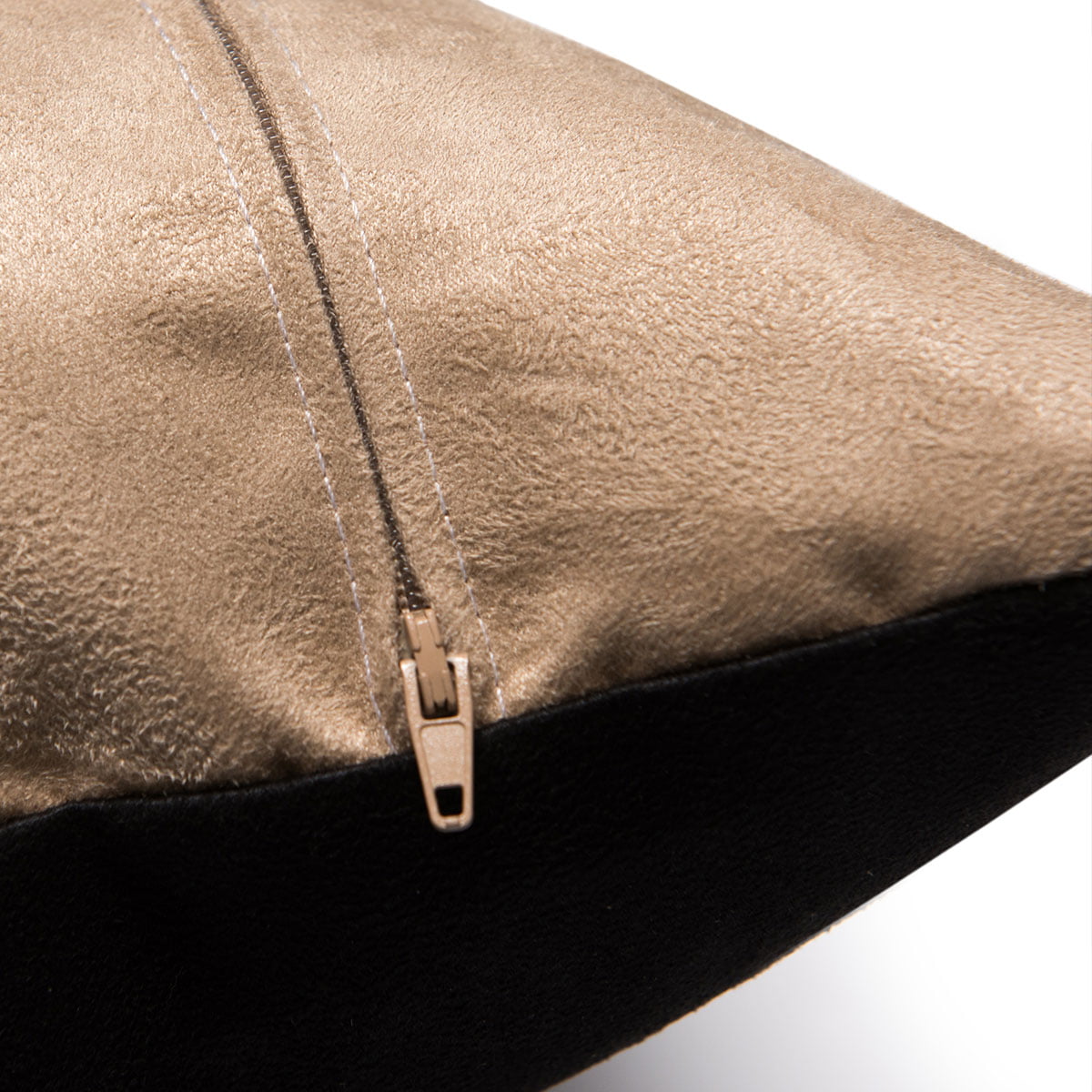 Suede cushion zip detail