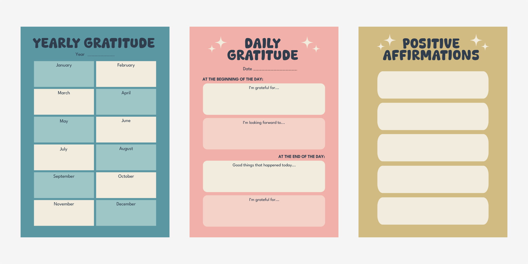 Gratitude journal pages