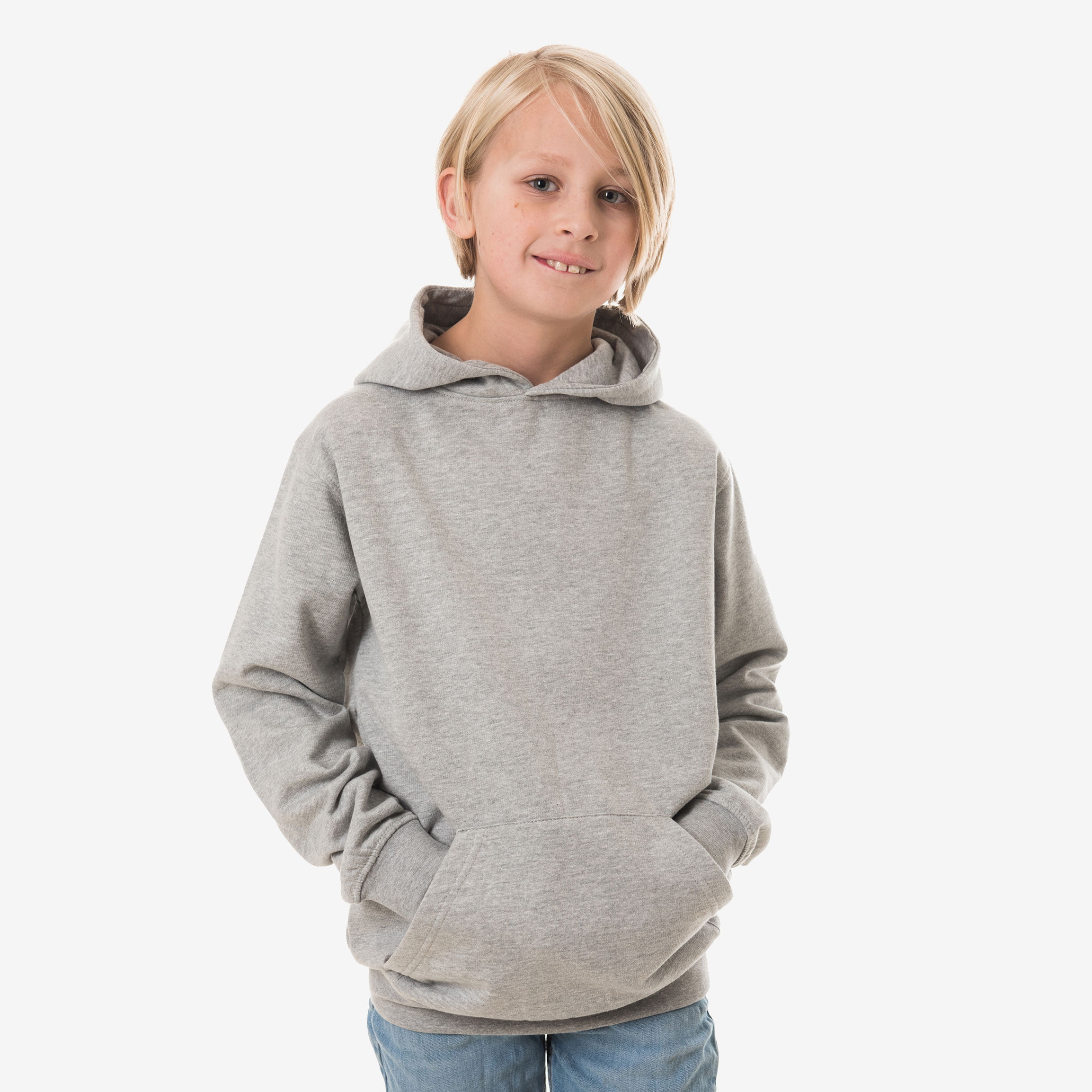 Kids over head non branded hoodie in grey