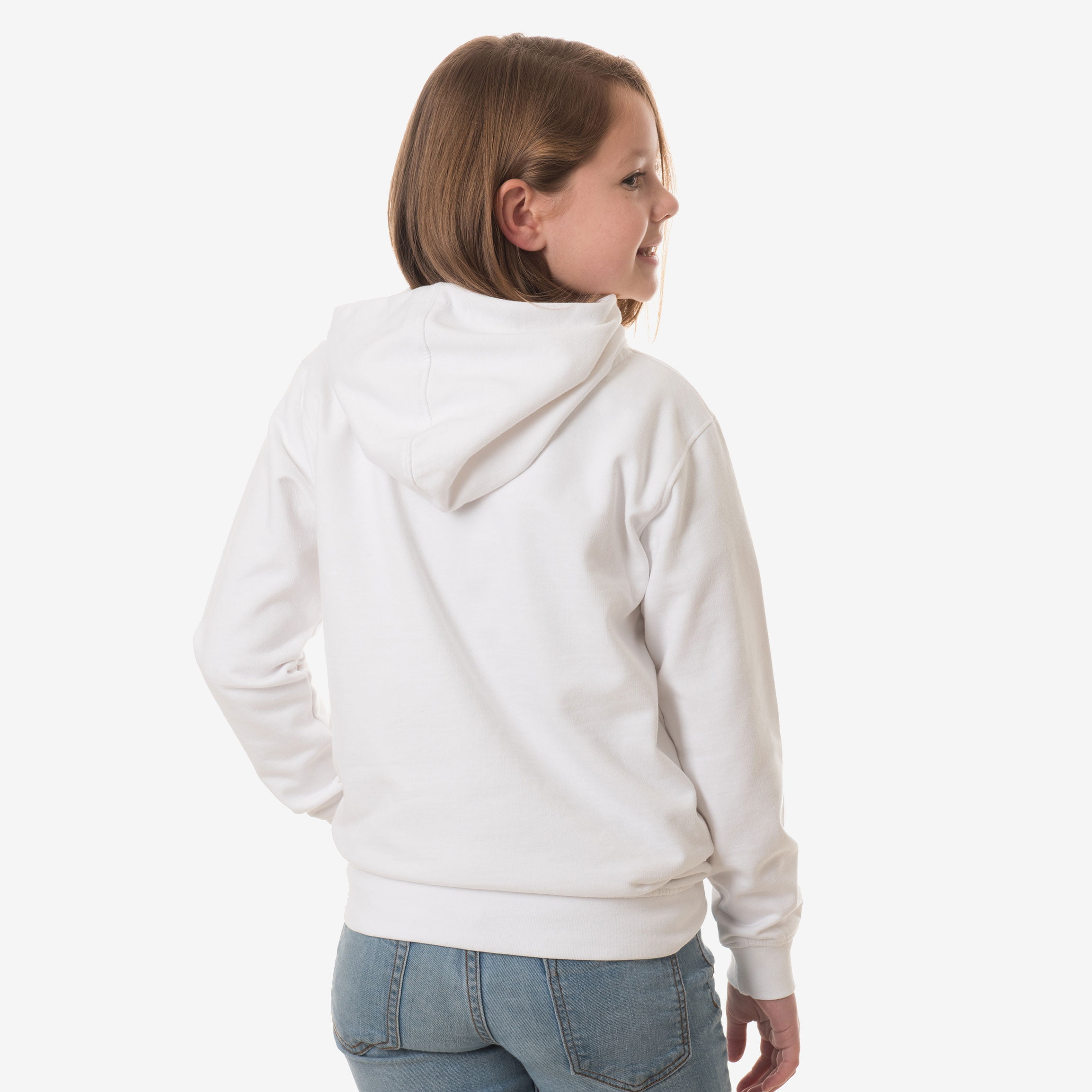 Kids over head non branded hoodie white rear