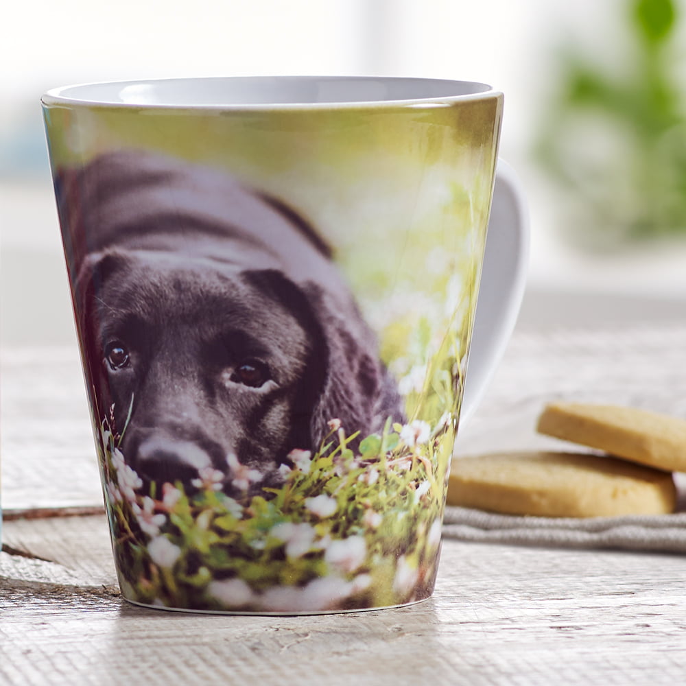 Latte mug on table