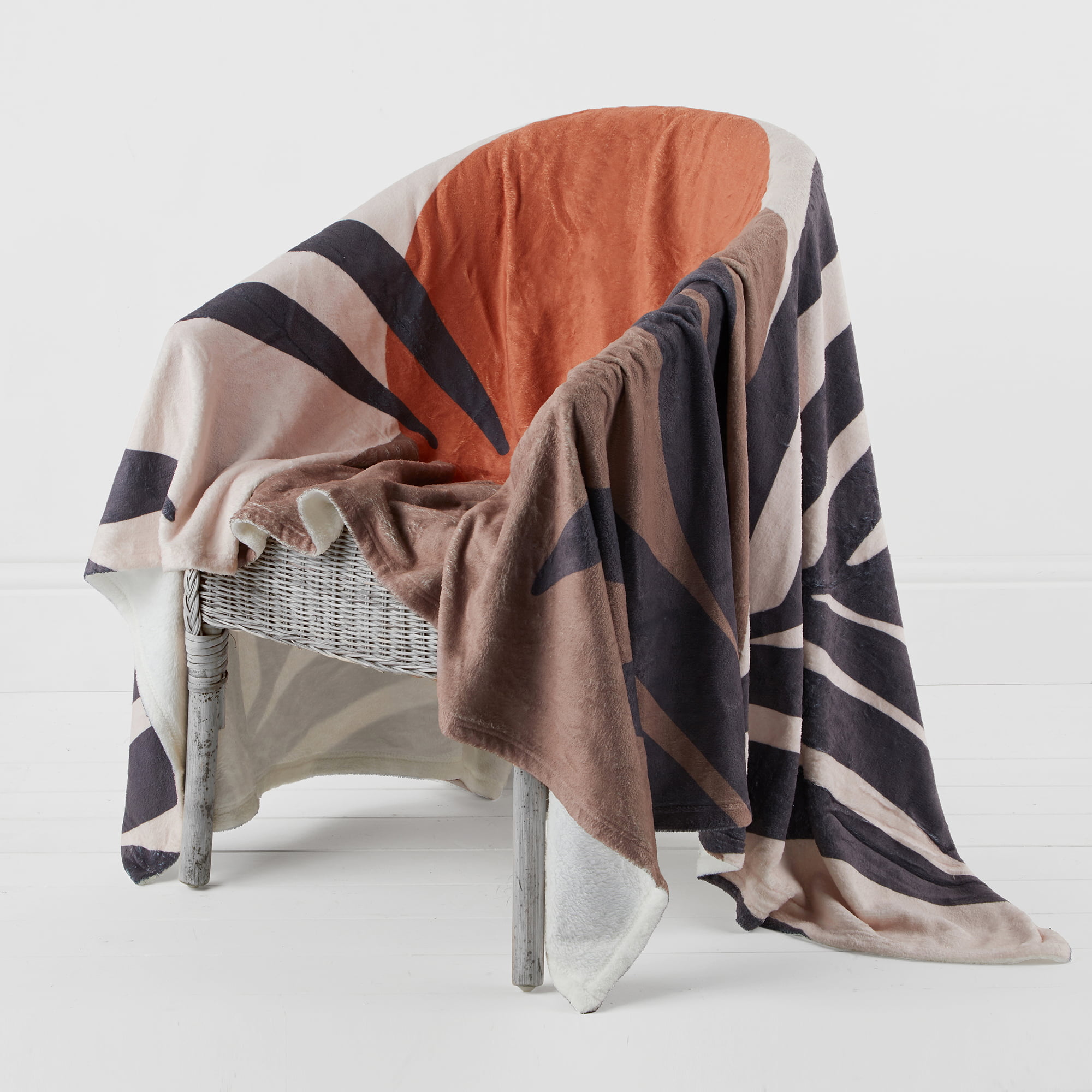 Coral fleece throw