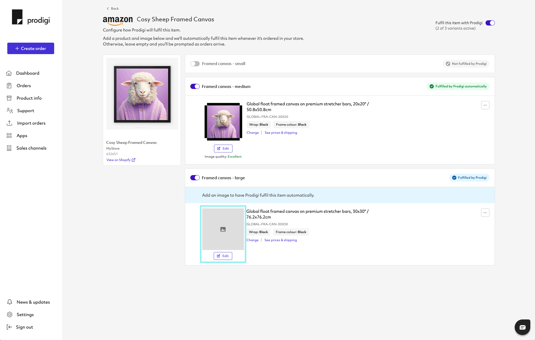 Review or personalise your Amazon order, step 1