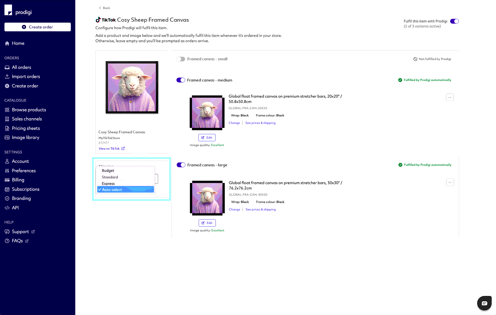 Prodigi TikTok product configuration step 7