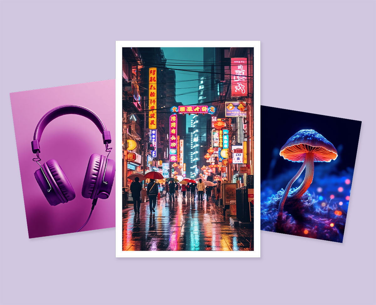 Examples of WooCommerce print on demand artwork dropshipped by Prodigi